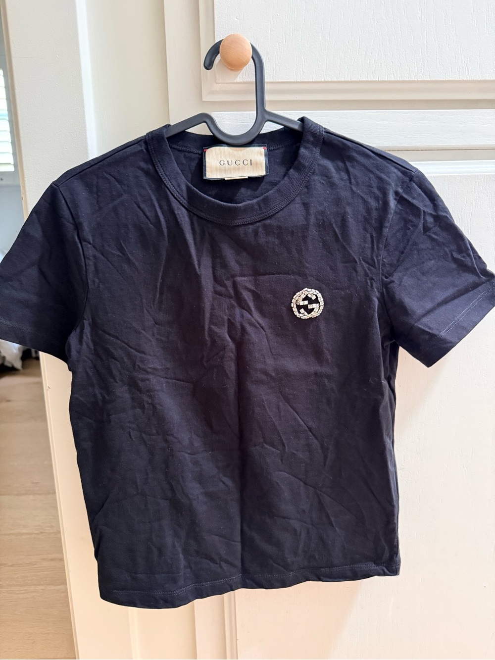 New Gucci Women Shirt Logo Crewneck Tee